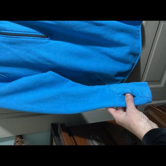 Dumpster Diver Cozy Blue Fleece Pullover Made from Recycled Bottles XL - Picture 5 of 9